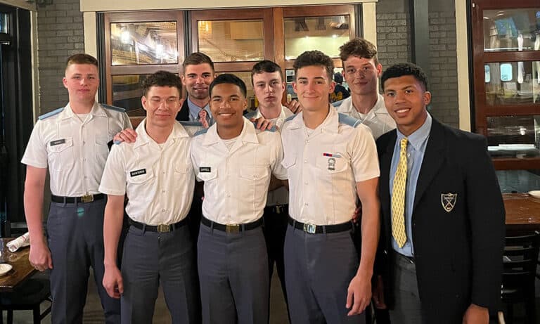 Cadets enjoyed dinner with Fork Union alumni currently attending The Citadel.