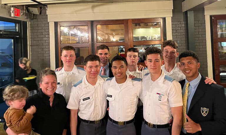 Cadets enjoyed dinner with Fork Union alumni currently attending The Citadel.