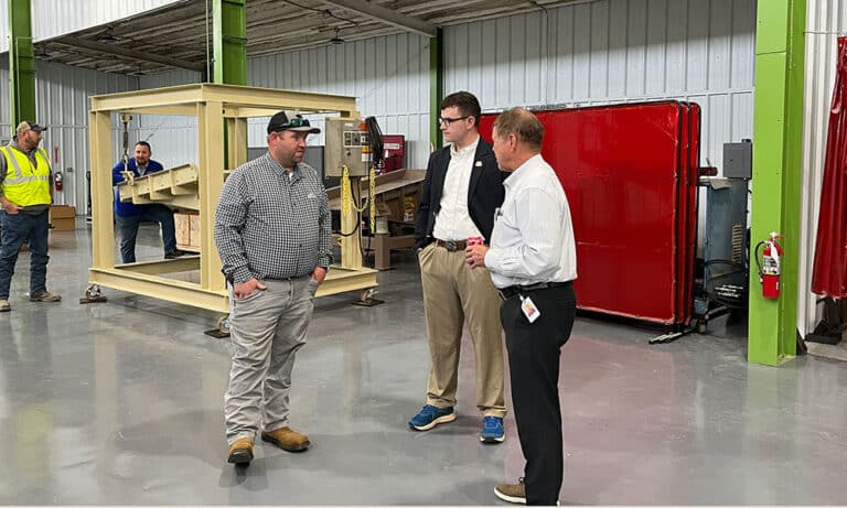 Cadets learn from Luck Stone employees during an occupational shadow day.