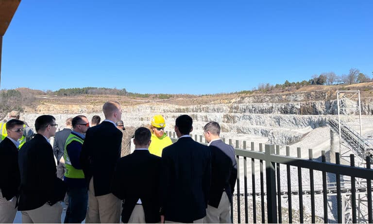 Cadets learn more about career opportunities during a shadow day visit to Luck Stone.