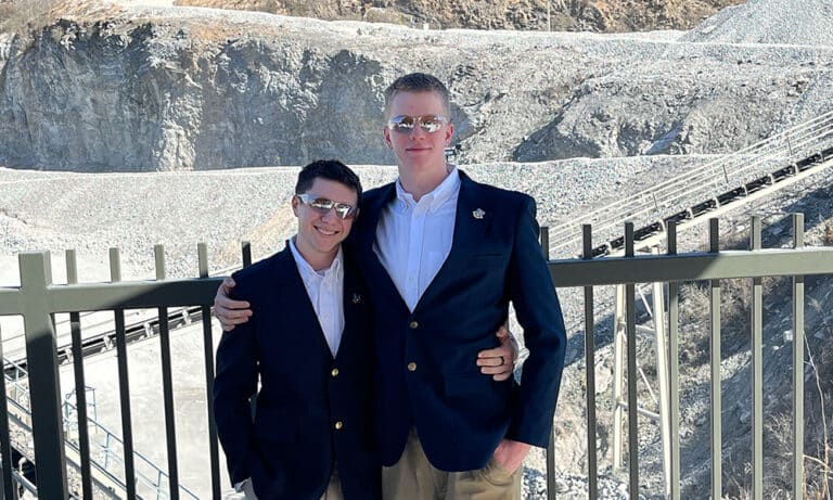 Cadets check out operations at the Luck Stone quarry during a careers shadow day visit.