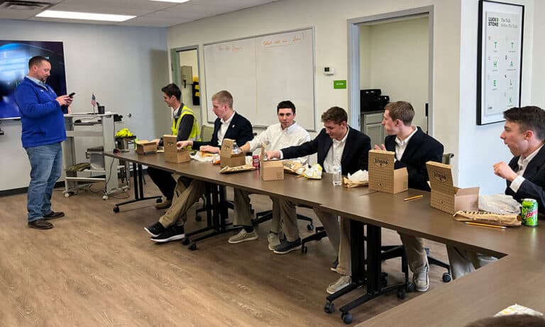 Cadets learn more about Luck Stone during a shadow day visit to learn about career opportunities.