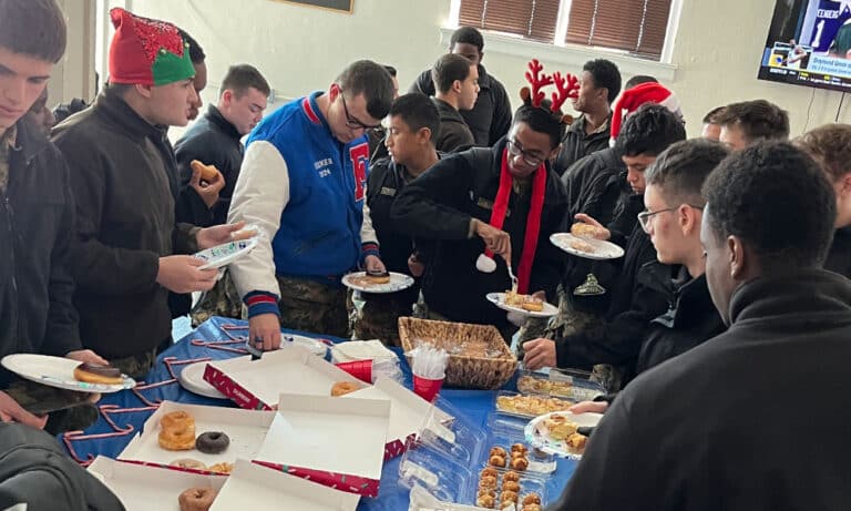 A celebratory breakfast for senior during the Christmas holiday season.