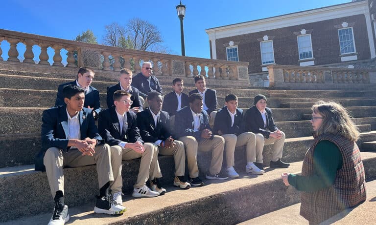 Cadets learn more about the University of Virginia during a campus visit.