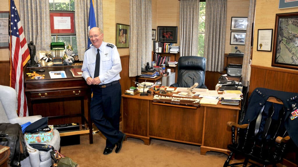 In May of 2011, Lt. Gen. John Jackson prepares to head out from his office and give the commencement address to his final class of graduates, the Class of 2011.