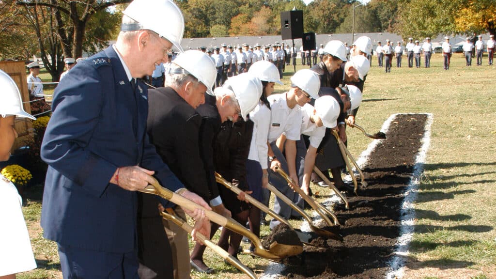 General Jackson at one oof many groundbreaking ceremonies held during his time as the President of Fork Union Military Academy.