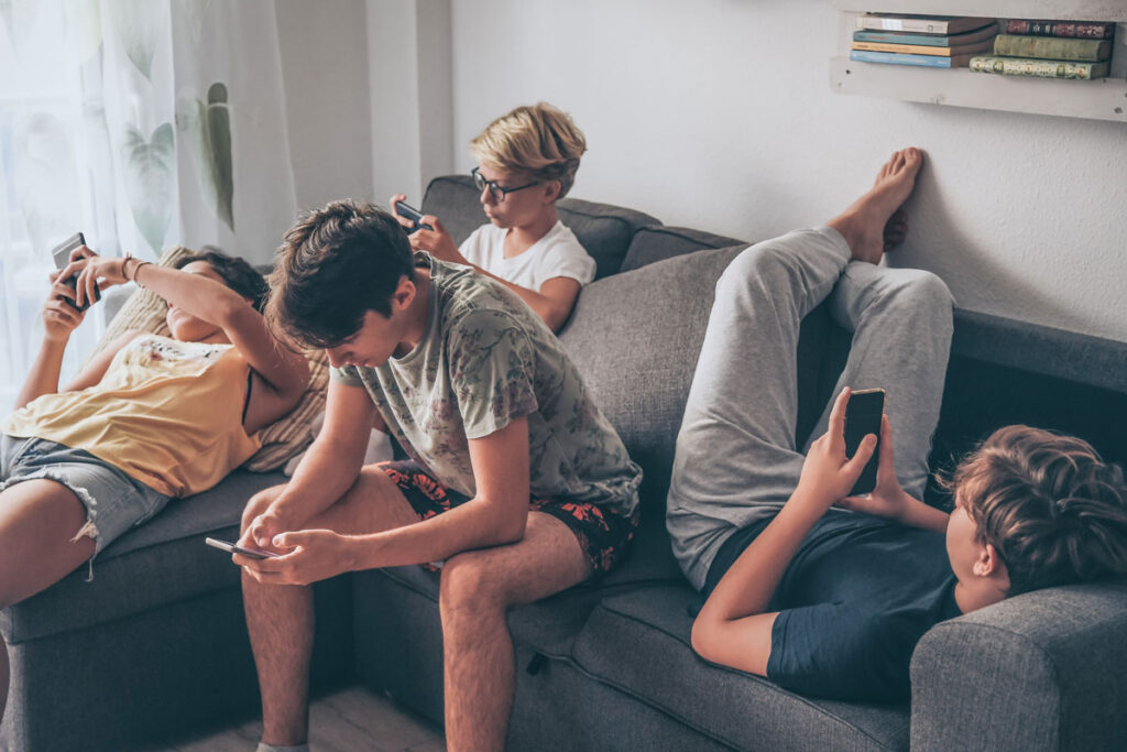 Teenage boys using cell phones can fail to develop appropriate interpersonal communication skills.